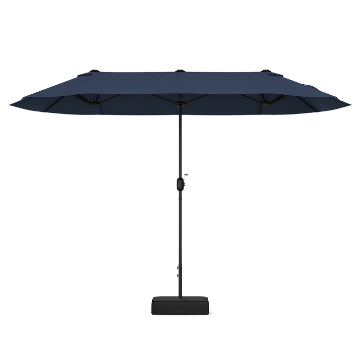 4m Double sided Patio Umbrella with Crank Handle for Garden Pool Backyard