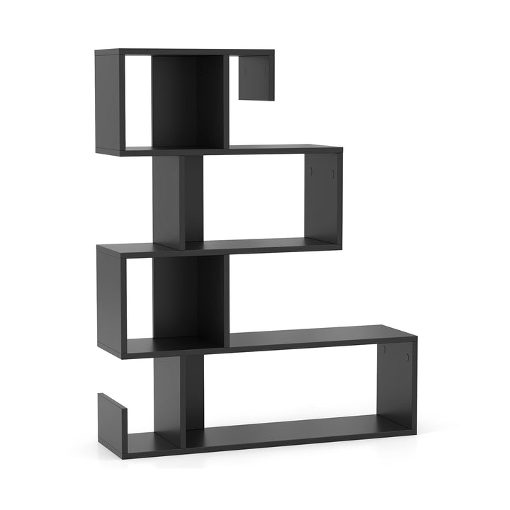 5 Tier S Shaped Bookshelf with Open Cubes and Anti Toppling Kits