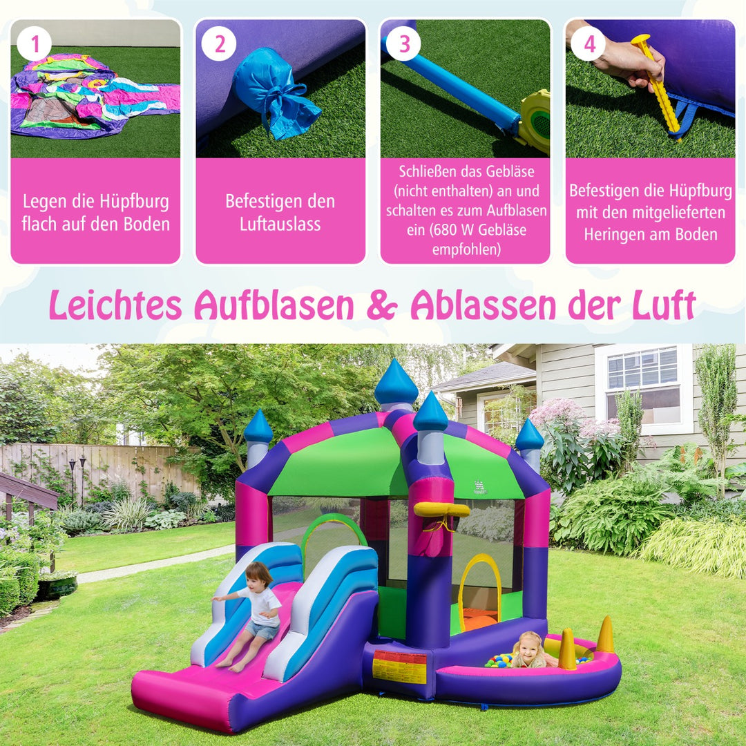 5-in-1 Jumping Air Bounce Castle with Sun Roof (Without Blower)