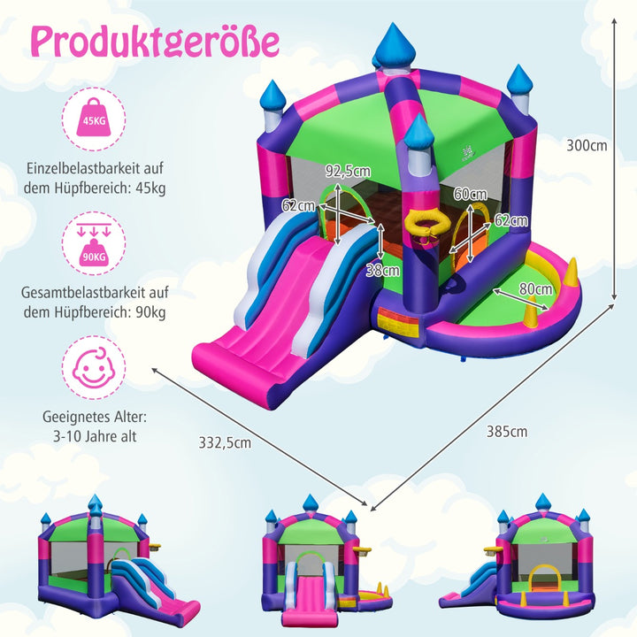 5-in-1 Jumping Air Bounce Castle with Sun Roof (Without Blower)