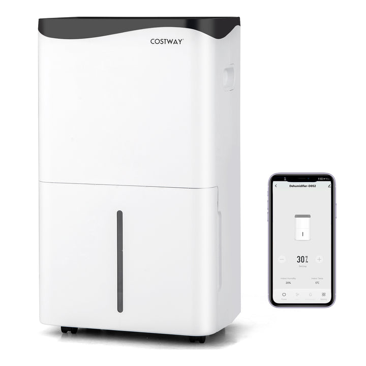 Portable 50L/Day Dehumidifier with App and Wifi for Home Damp-White - TidySpaces