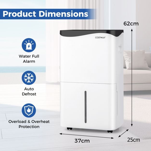 Portable 50L/Day Dehumidifier with App and Wifi for Home Damp - TidySpaces