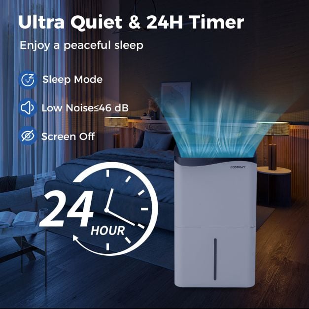 Portable 50L/Day Dehumidifier with App and Wifi for Home Damp - TidySpaces