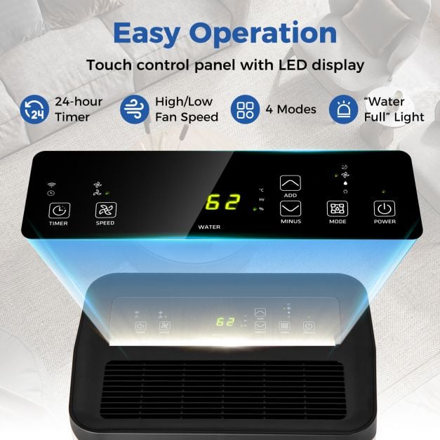 Portable 50L/Day Dehumidifier with App and Wifi for Home Damp - TidySpaces