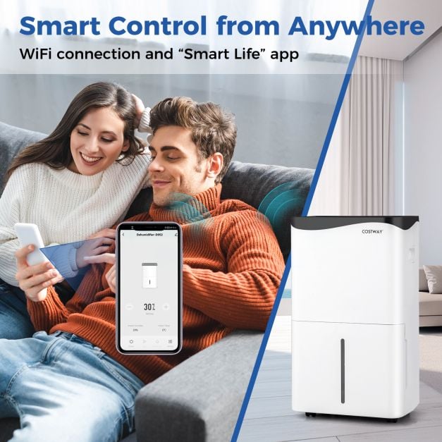Portable 50L/Day Dehumidifier with App and Wifi for Home Damp - TidySpaces
