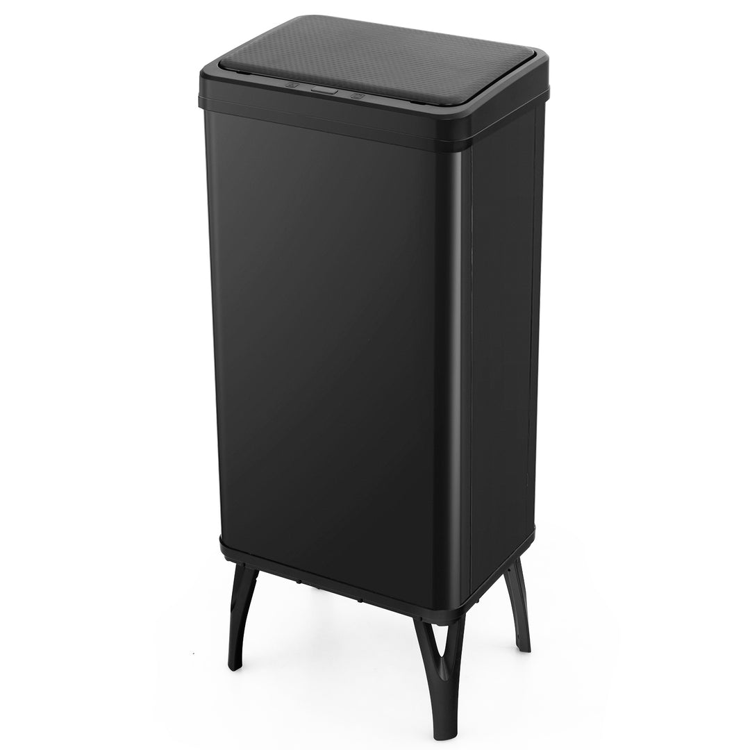 50L Stainless Steel Trash Can Automatic Motion Sensor Garbage Bin Black - TidySpaces