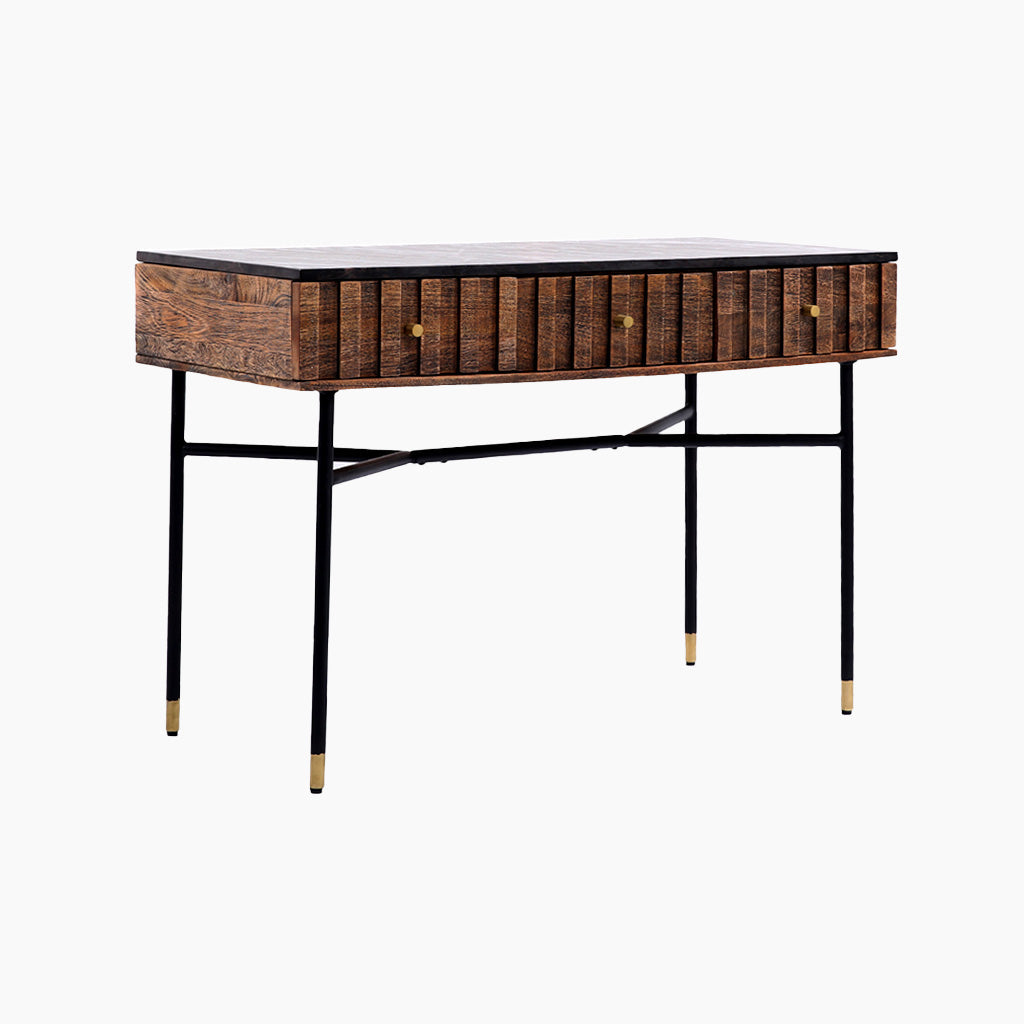 Derek Marble Top Three Drawer Console Table - TidySpaces