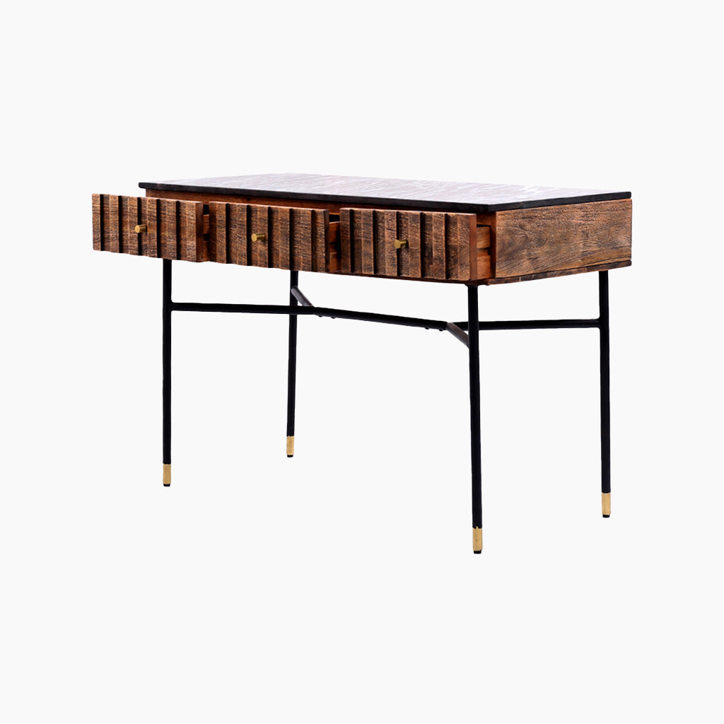 Derek Marble Top Three Drawer Console Table - TidySpaces