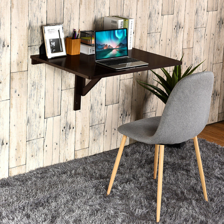 Wooden Folding Wall Mounted Drop Leaf Table - TidySpaces