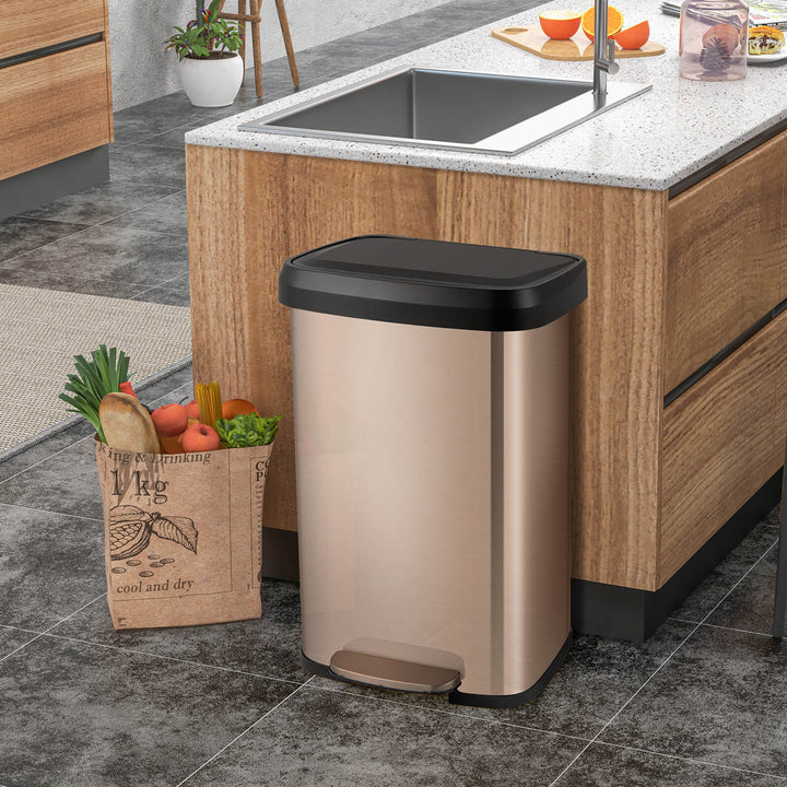 50 L Stainless Steel Step Trash Can with Deodorizer Compartment - TidySpaces