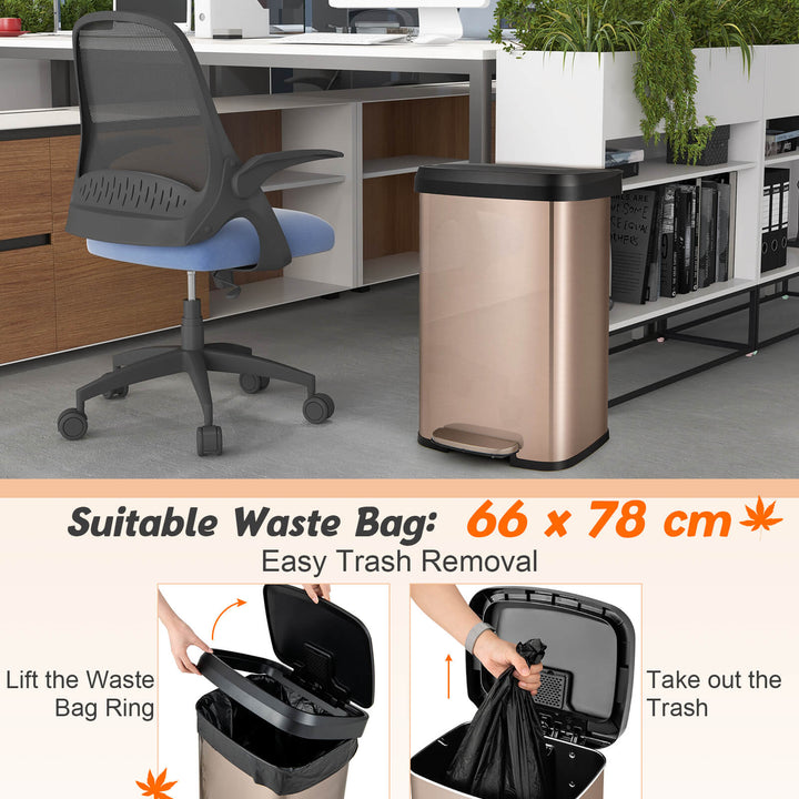 50 L Stainless Steel Step Trash Can with Deodorizer Compartment - TidySpaces