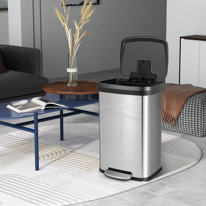 50 L Stainless Steel Step Trash Can with Deodorizer Compartment - TidySpaces