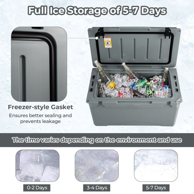 47L Portable Rotomolded Cooler with Integrated Cup Holders - TidySpaces