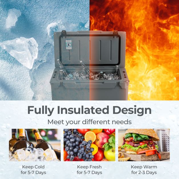 47L Portable Rotomolded Cooler with Integrated Cup Holders - TidySpaces