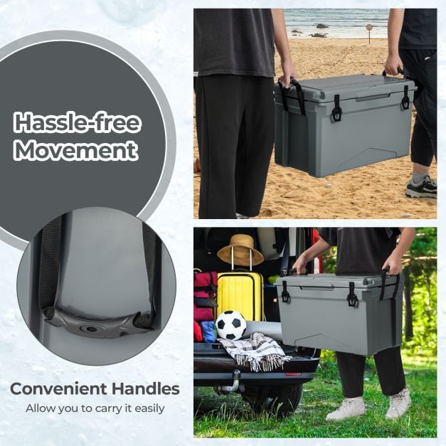 47L Portable Rotomolded Cooler with Integrated Cup Holders - TidySpaces