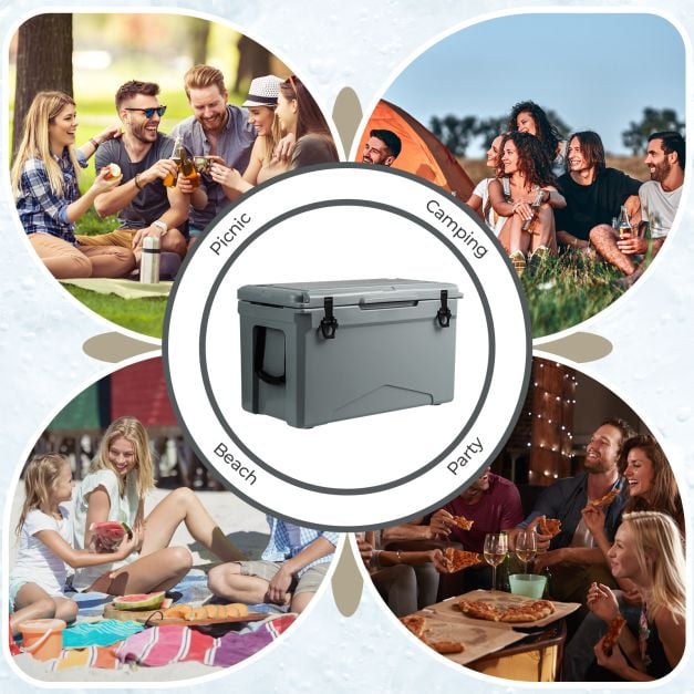 47L Portable Rotomolded Cooler with Integrated Cup Holders - TidySpaces