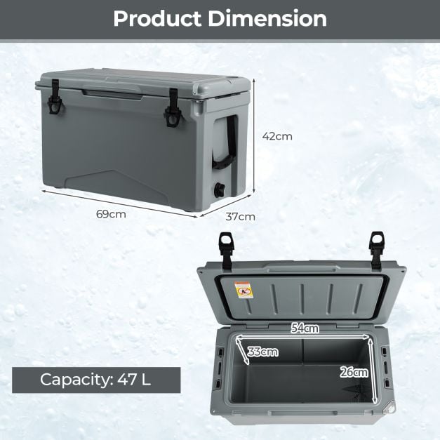 47L Portable Rotomolded Cooler with Integrated Cup Holders - TidySpaces