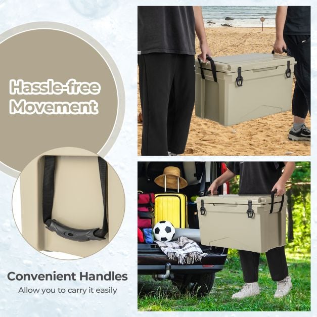 47L Portable Rotomolded Cooler with Integrated Cup Holders - TidySpaces