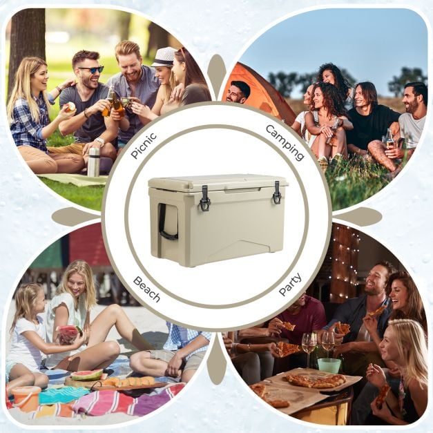 47L Portable Rotomolded Cooler with Integrated Cup Holders - TidySpaces