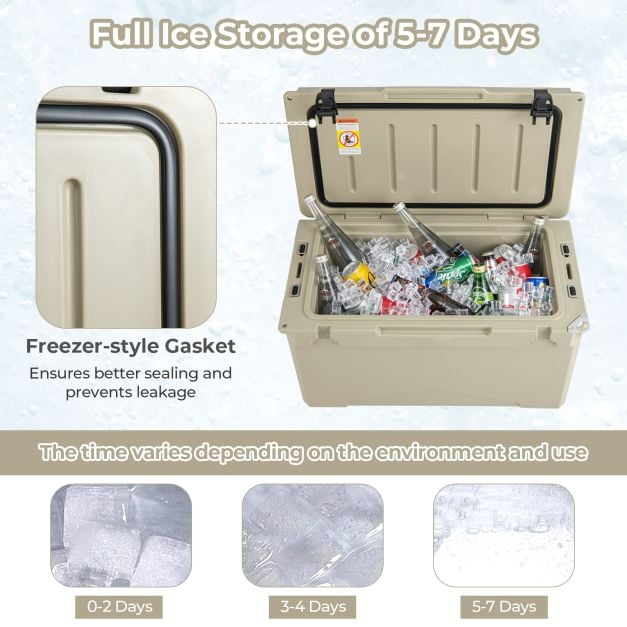 47L Portable Rotomolded Cooler with Integrated Cup Holders - TidySpaces