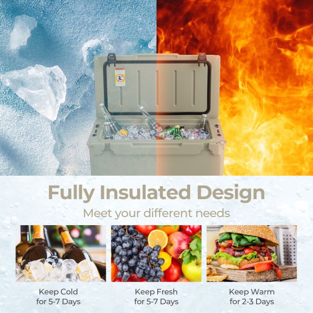 47L Portable Rotomolded Cooler with Integrated Cup Holders - TidySpaces
