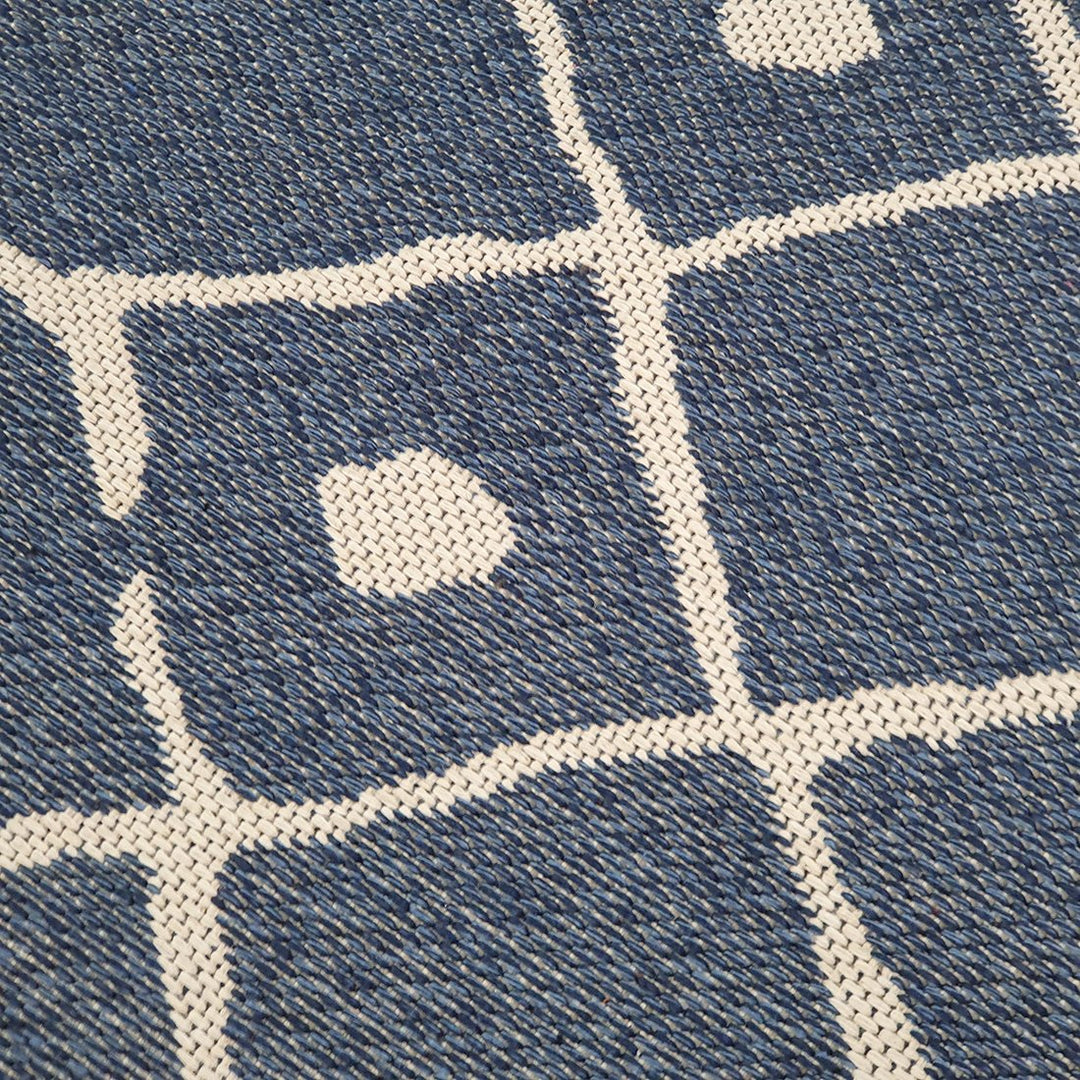 Cotton Rug Navy Blue Berber