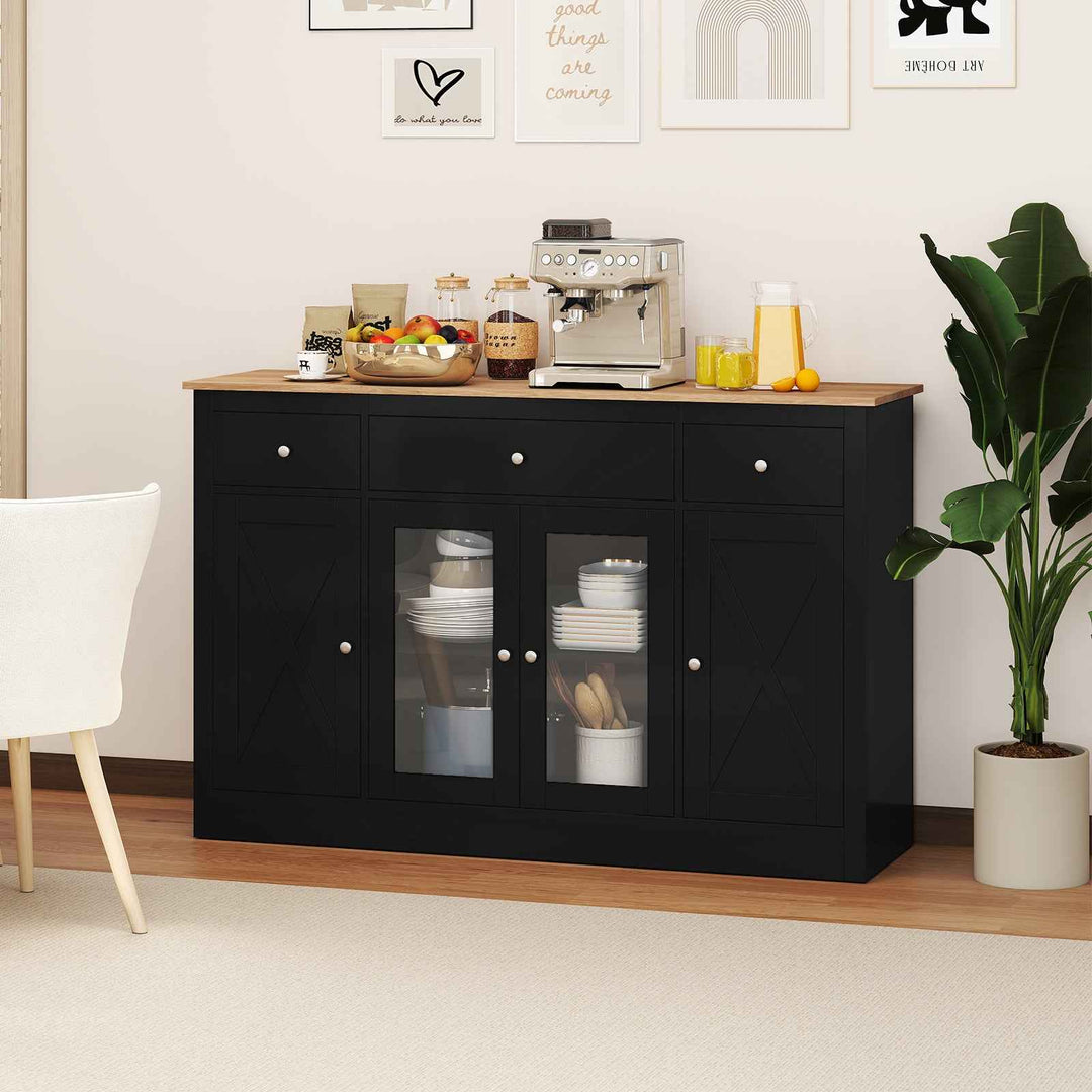 55” Large Buffet Sideboard Kitchen Storage Modern Coffee Bar Cabinet