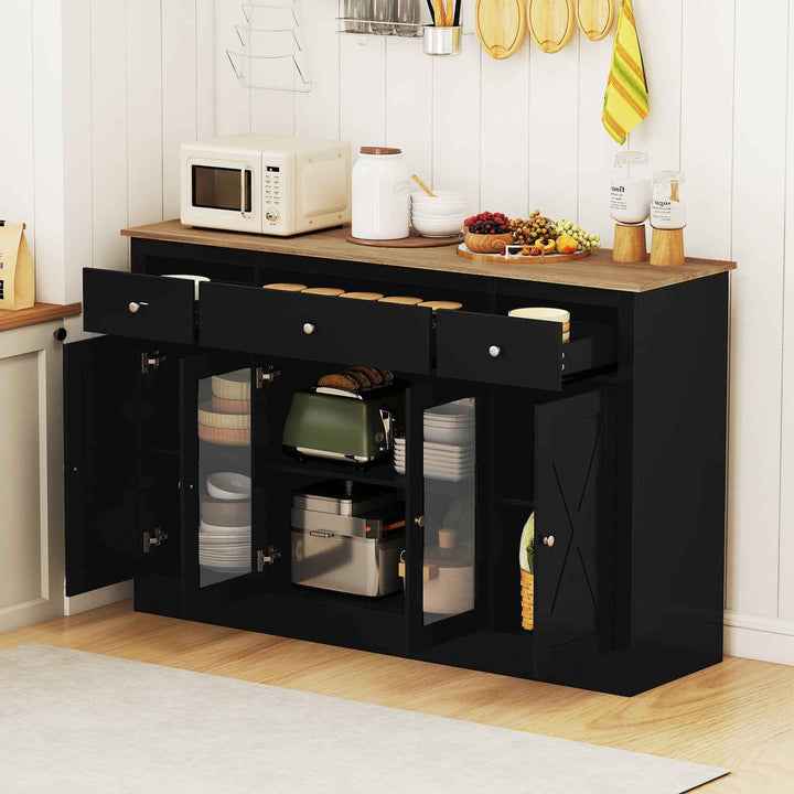 55” Large Buffet Sideboard Kitchen Storage Modern Coffee Bar Cabinet