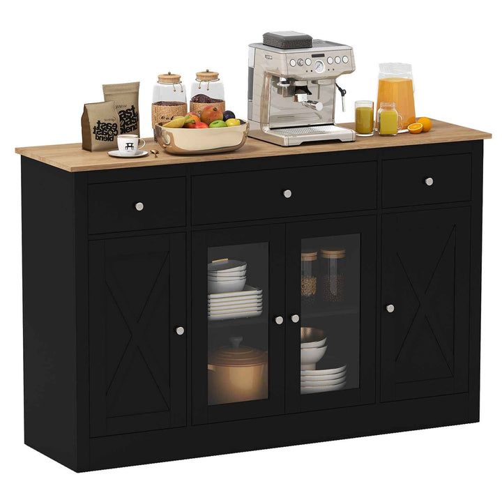 55” Large Buffet Sideboard Kitchen Storage Modern Coffee Bar Cabinet