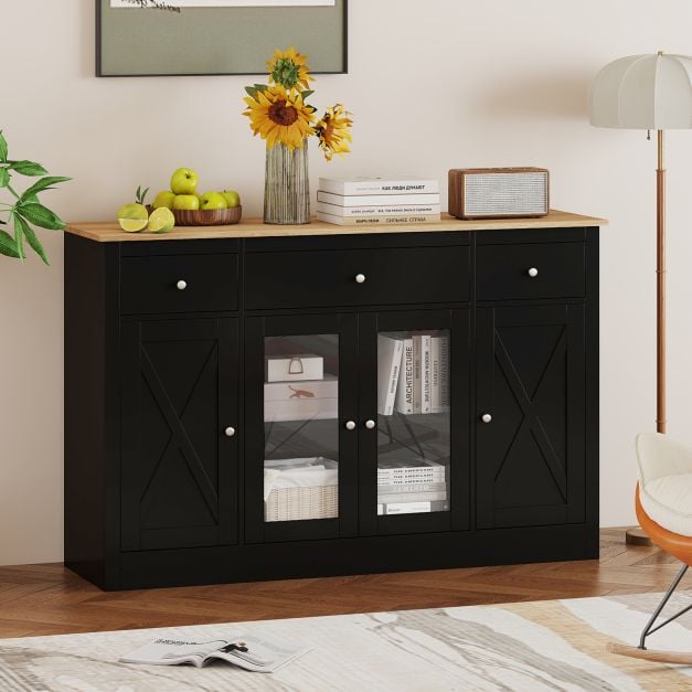 55” Large Buffet Sideboard Kitchen Storage Modern Coffee Bar Cabinet