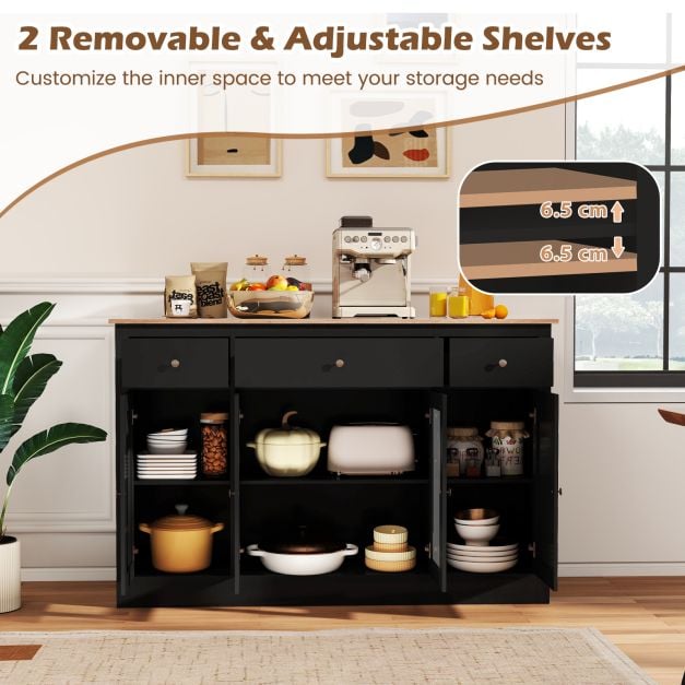 55” Large Buffet Sideboard Kitchen Storage Modern Coffee Bar Cabinet