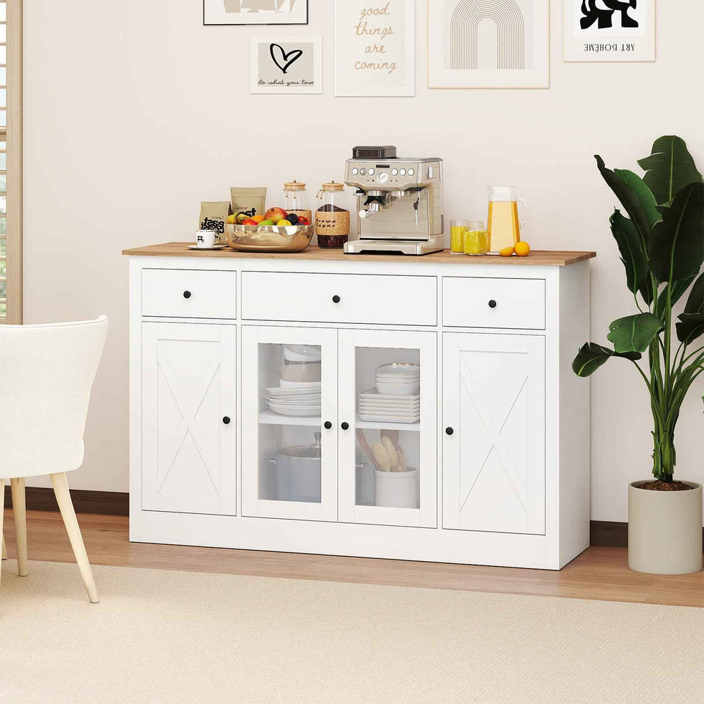 55” Large Buffet Sideboard Kitchen Storage Modern Coffee Bar Cabinet