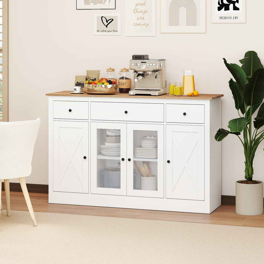 55” Large Buffet Sideboard Kitchen Storage Modern Coffee Bar Cabinet