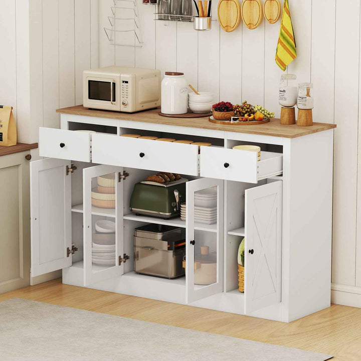 55” Large Buffet Sideboard Kitchen Storage Modern Coffee Bar Cabinet