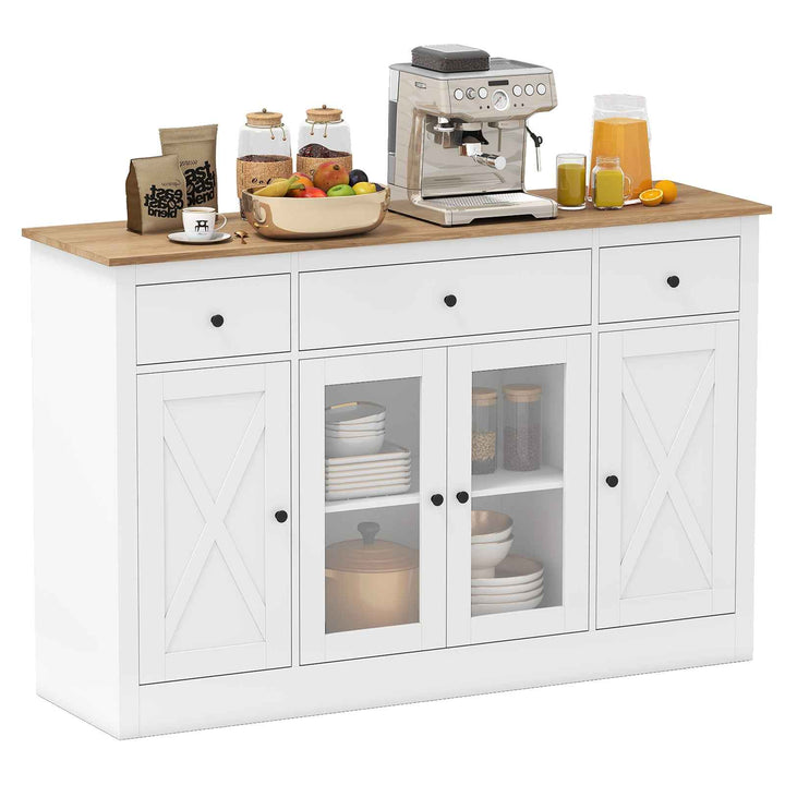 55” Large Buffet Sideboard Kitchen Storage Modern Coffee Bar Cabinet