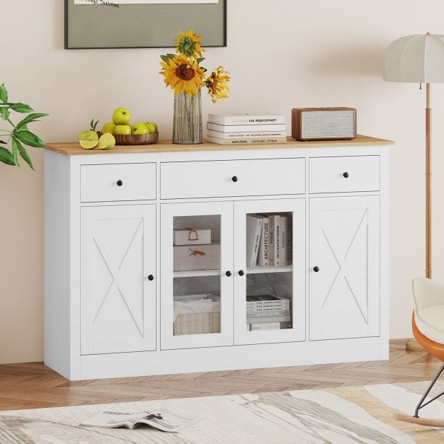 55” Large Buffet Sideboard Kitchen Storage Modern Coffee Bar Cabinet