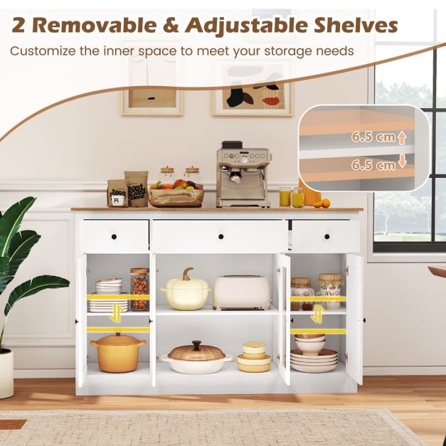 55” Large Buffet Sideboard Kitchen Storage Modern Coffee Bar Cabinet