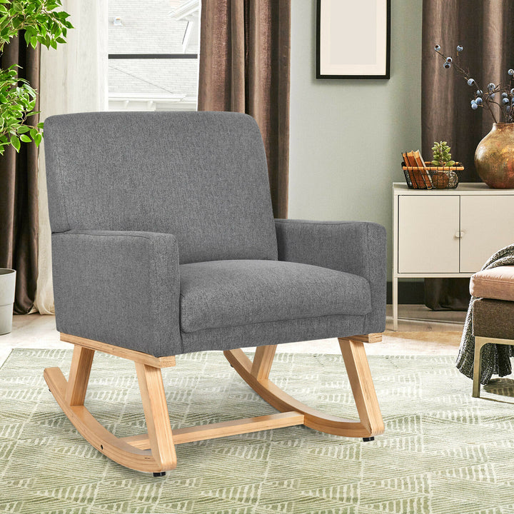 Fabric Upholstered Recliner Rocking Chair Armchair Lounge Sofa Seat Relax Rocker - TidySpaces