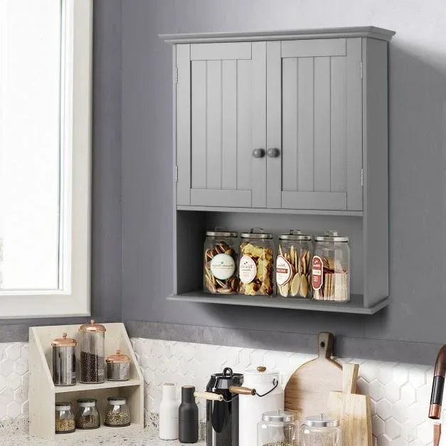 Wall Mounted Bathroom Storage Cabinet with Adjustable Shelf - TidySpaces
