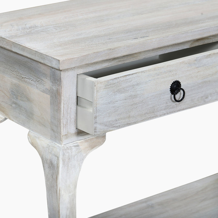 Sally Cottage Style Two Drawer Wooden Console Table - TidySpaces