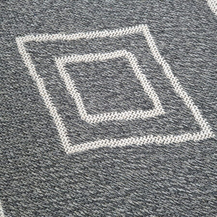 Cotton Rug Runner Grey Diamond