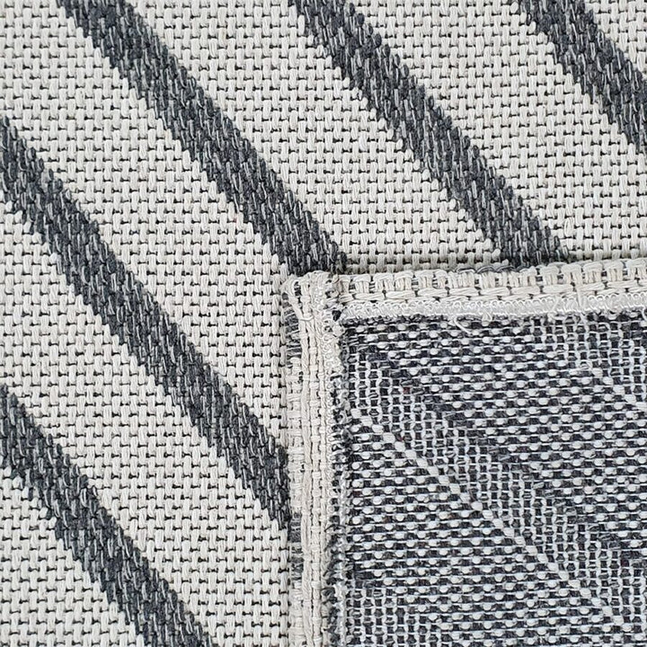 Cotton Rug Cream Grey Geometric