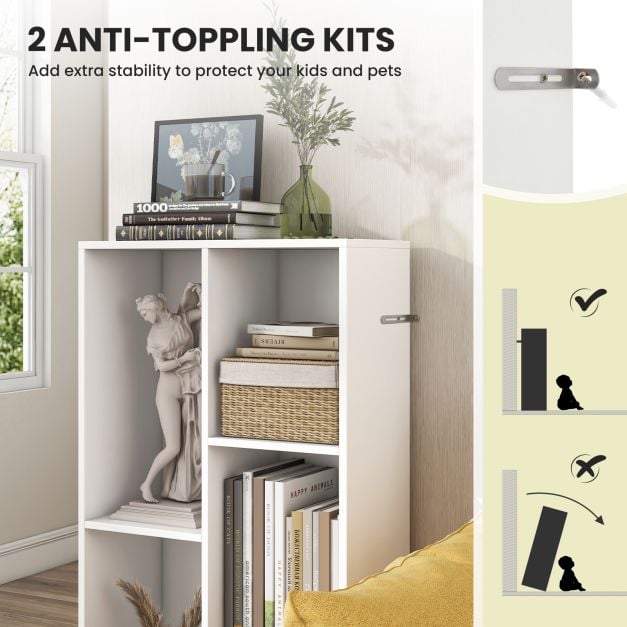 5 Cube Bookcase for Kids-White