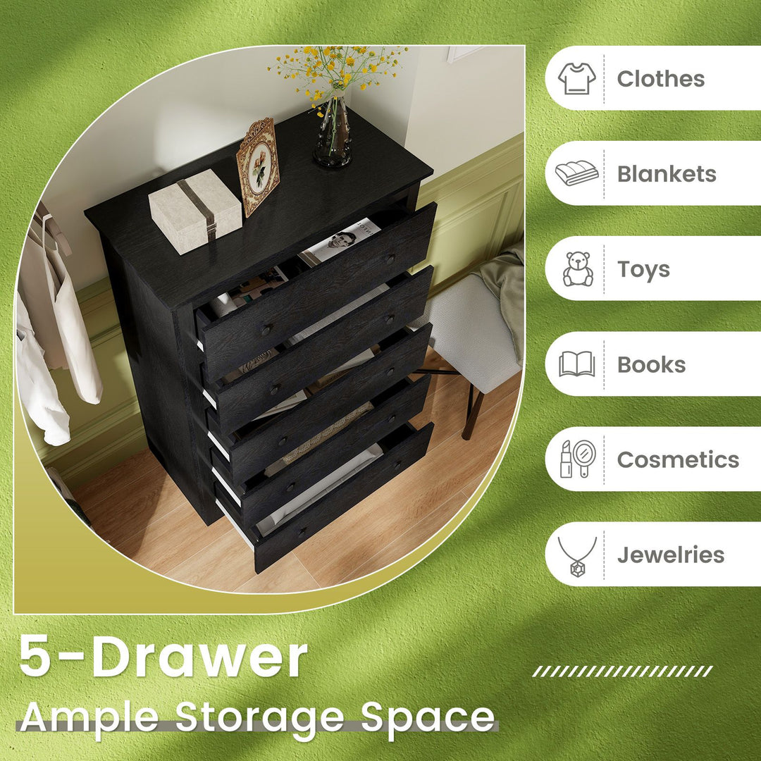 115cm Tall Wooden Storage Organizer Dresser with Metal Sliding Rails - TidySpaces