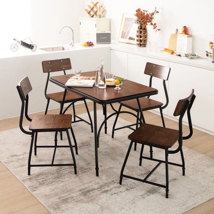 5 Piece Dining Table Set with Rectangular Kitchen Table and 4 Chairs