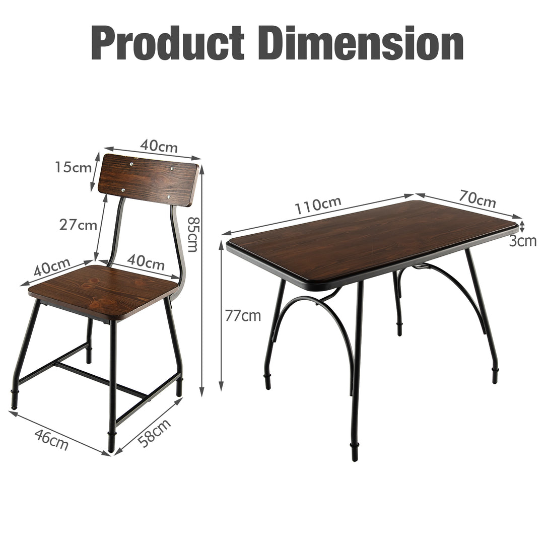 5 Piece Dining Table Set with Rectangular Kitchen Table and 4 Chairs - TidySpaces