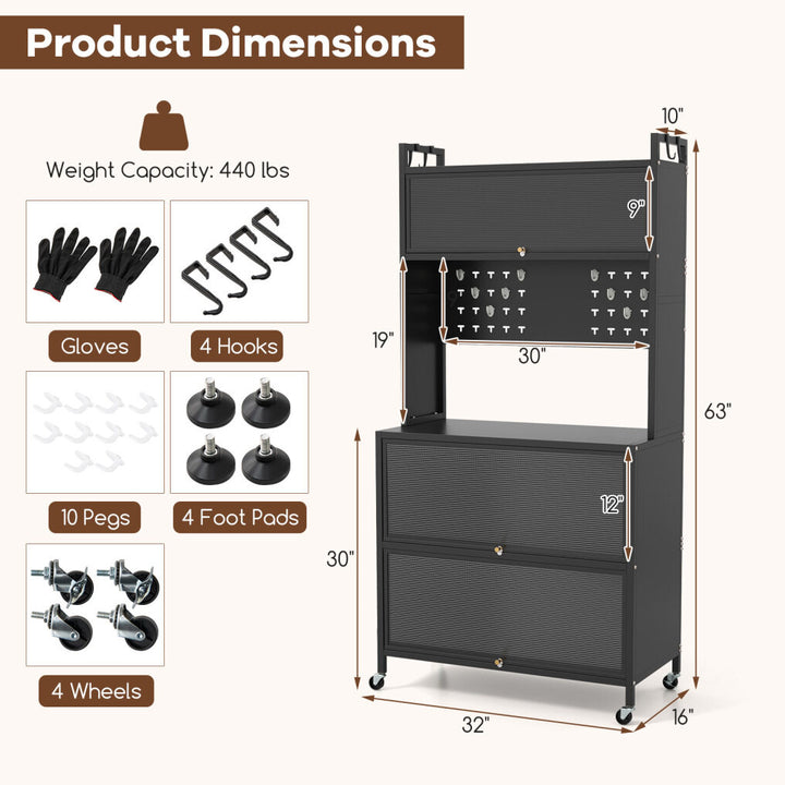 5 Tier Kitchen Bakers Rack Multifunctional Microwave Stand
