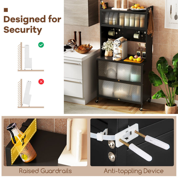 5 Tier Kitchen Bakers Rack Multifunctional Microwave Stand