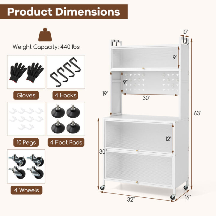 5 Tier Kitchen Bakers Rack Multifunctional Microwave Stand