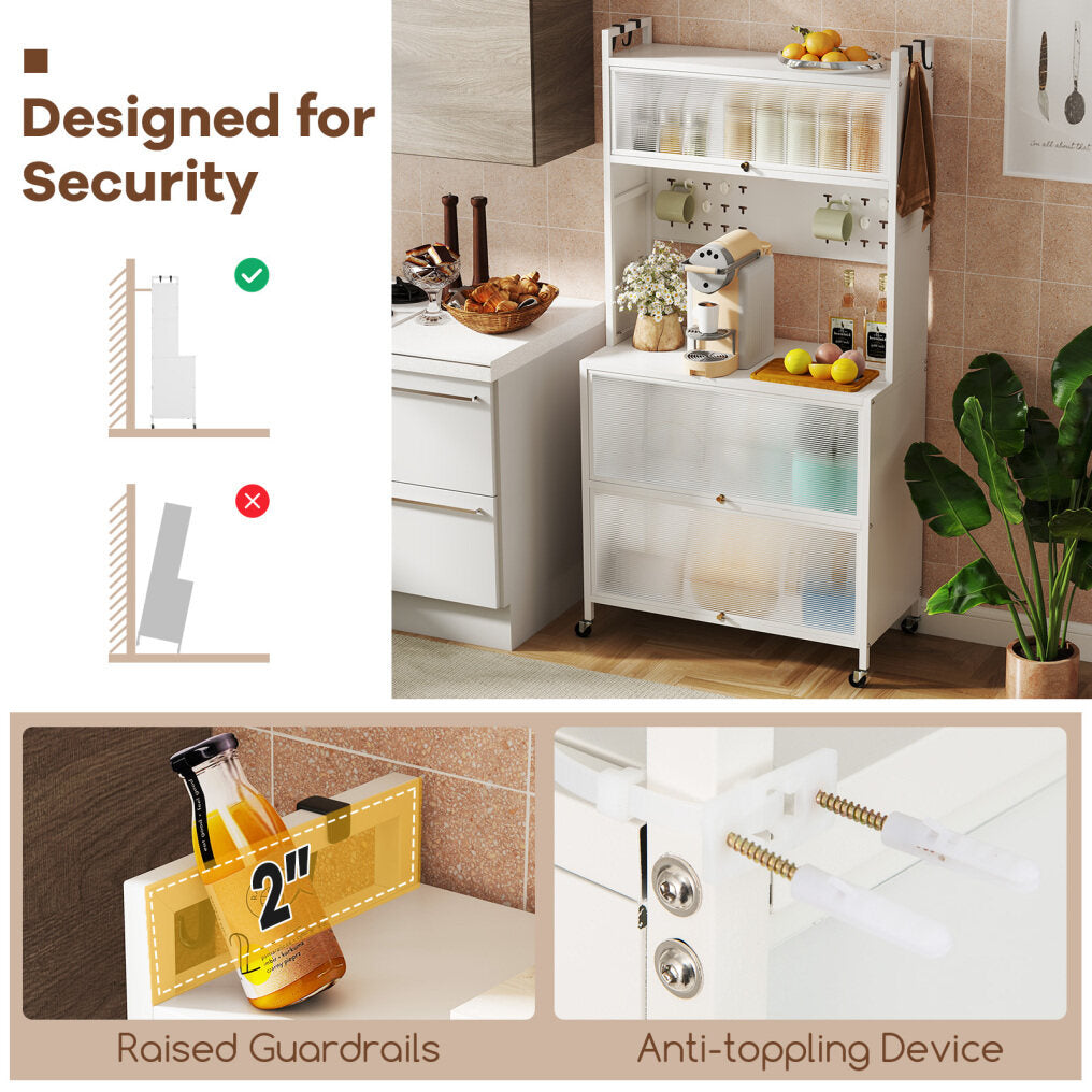 5 Tier Kitchen Bakers Rack Multifunctional Microwave Stand